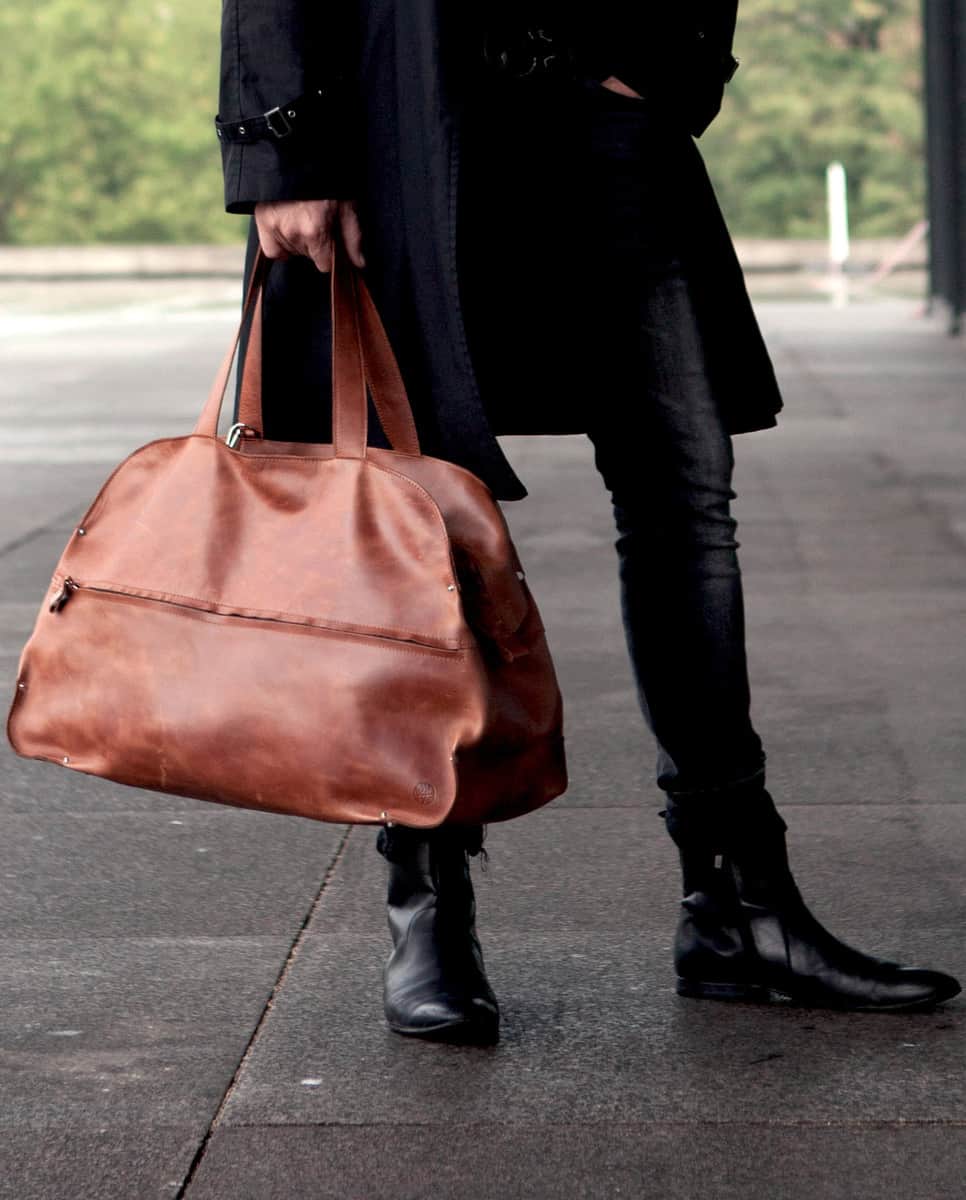 Lanscape Reisetasche gross cognac nationalgalerie hand